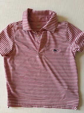 Vineyard Vines Red & White Striped Polo Shirt